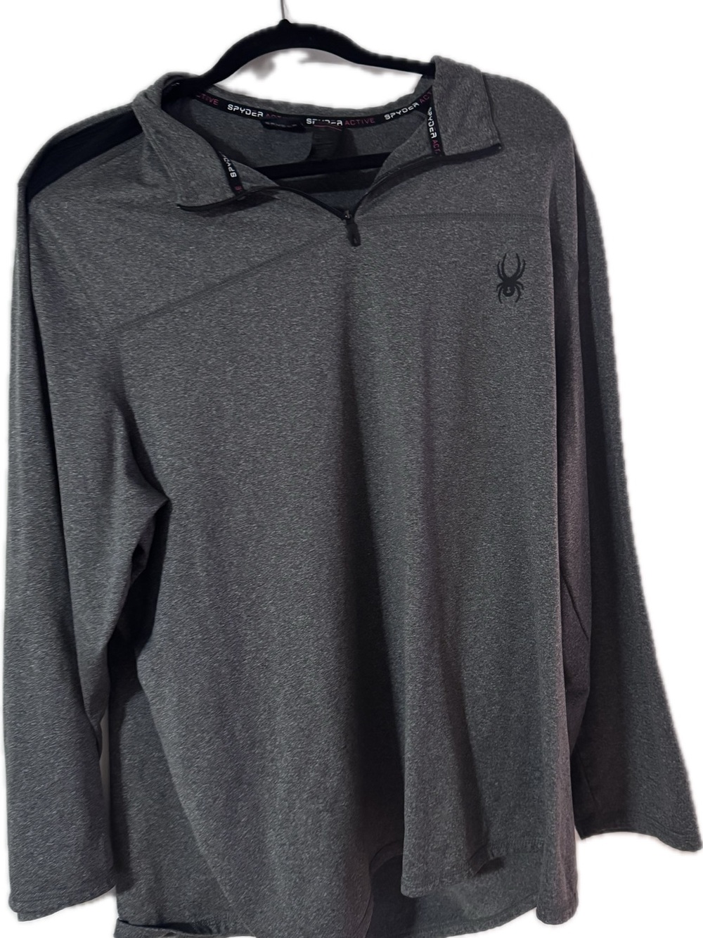 Spyder Gray and Black Quarter-Zip Performance Pullover
